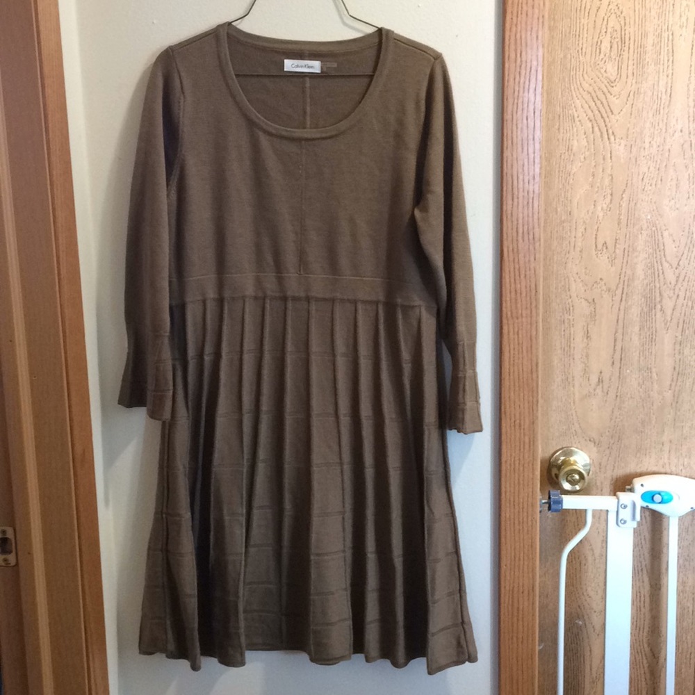 Calvin Klein brown sweater dress